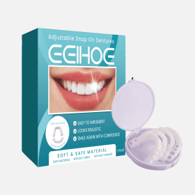 Adjustable Snap-on Dentures, Perfect Temporary Teeth Coverage, Adjustable Snap-on, Moldable Dentures, Orthodontic Denture Kits, Beautiful Smile, (Option: 4pcs)