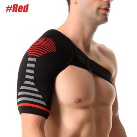 Compression Shoulder Brace | Shoulder Orthopedic Brace for Men & Women | Torn Rotator Cuff, Dislocation, Other Shoulder Injuries (Color: Red, size: L-XL)