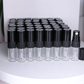 50pcs/batch 2ml transparent glass perfume sub-bottle sample trial pack essential oil perfume container portable (Specification, Material: 50pcs 02ml, Glass, Color: full black)