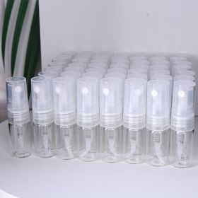 50pcs/batch 2ml transparent glass perfume sub-bottle sample trial pack essential oil perfume container portable (Specification, Material: 50pcs 02ml, Glass, Color: transparent)