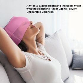 360������ Massage Migraine Relief Hat Stress Relief Eye Mask Gel Hot Cold Therapy Headache Pain Relief Cap  Ice Head Wrap for Headache and Puffy Eyes (Color: Pink)